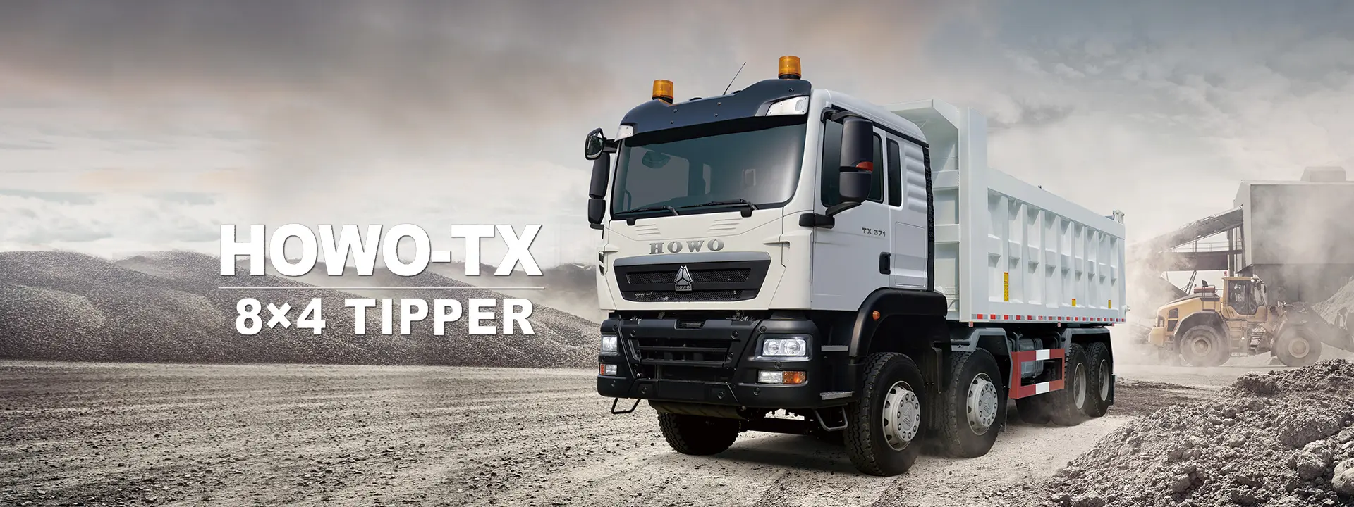 HOWO TX 8x4 tipper truck at a worksite
